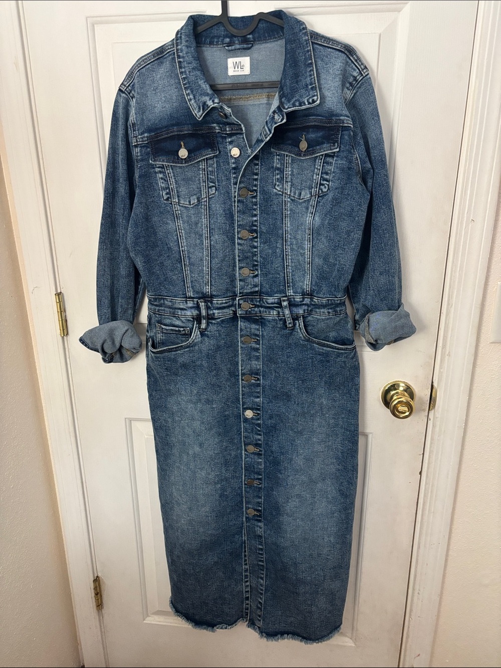 WL Blue Denim Midi Dress Jacket